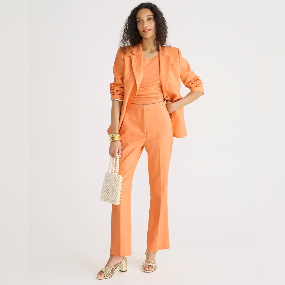 NWOT J.Crew Slim-fit flare pant in stretch linen blend BR152